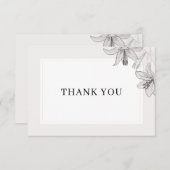 Carte De Remerciements Fleurs de lys illustrées classiques (Devant / Derrière)