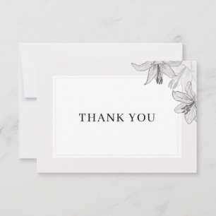 Carte De Remerciements Fleurs de lys illustrées classiques