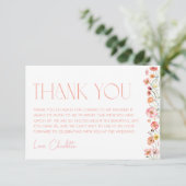 Carte De Remerciements Fleurs de mariage champêtre Coquelicots (Debout devant)