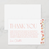 Carte De Remerciements Fleurs de mariage champêtre Coquelicots (Devant / Derrière)