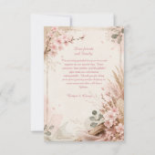 Carte De Remerciements Fleurs de mariage rustiques Boho Sakura (Dos)