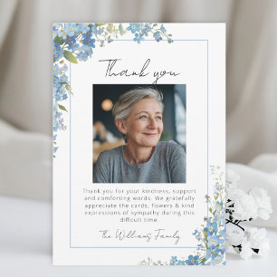 Carte De Remerciements Fleurs de Ne m'oubliez pas Photo de remerciement d