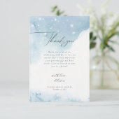 Carte De Remerciements Fleurs de Neige d'Hiver Mariage (Debout devant)