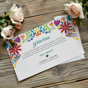 Carte De Remerciements Fleurs de Nuestra Boda Mariage Botanique Espagnol
