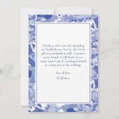 Carte De Remerciements Fleurs de papillon bleu clair Shower de mariage (Dos)