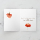 Carte De Remerciements Fleurs de pavot rouges élégantes Mariage Remerciem (Intérieur)