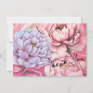 Carte De Remerciements Fleurs de pivoines personnalisées