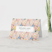 Carte De Remerciements Fleurs de printemps à l'aquarelle Mariage botaniqu (Devant)