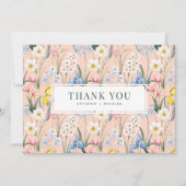 Carte De Remerciements Fleurs de printemps d'aquarelle Mariage botanique (Devant)