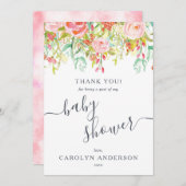 Carte De Remerciements Fleurs de printemps et d'été | Remerciements pour (Devant / Derrière)