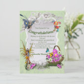 Carte De Remerciements Fleurs de printemps et fées papillons (Debout devant)