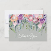 Carte De Remerciements Fleurs de Protea Exotiques Tropicales à l'Aquarell (Devant)