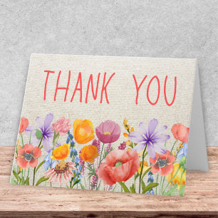 Carte De Remerciements Fleurs de remerciement Fleurs sauvages - Fleurs ch
