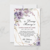 Carte De Remerciements Fleurs de rose violet et violet rose (Devant)