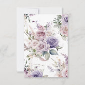 Carte De Remerciements Fleurs de rose violet et violet rose (Dos)