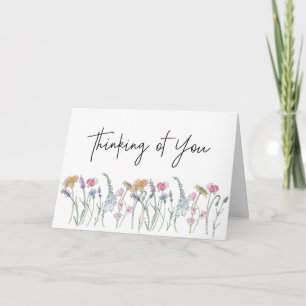 Carte De Remerciements Fleurs de sœur secrète pensant à vous