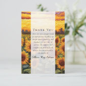 Carte De Remerciements Fleurs de soleil rustiques Photo Sympathy Funeral (Debout devant)