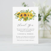 Carte De Remerciements Fleurs de soleil Sympathy Funérailles (Debout devant)