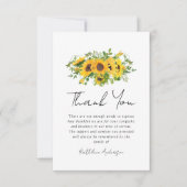 Carte De Remerciements Fleurs de soleil Sympathy Funérailles (Devant)