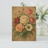 Carte De Remerciements Fleurs de style victorien (Debout devant)