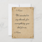 Carte De Remerciements Fleurs de style victorien (Dos)