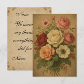 Carte De Remerciements Fleurs de style victorien (Devant / Derrière)