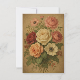 Carte De Remerciements Fleurs de style victorien