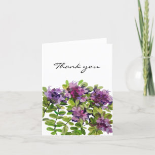Carte De Remerciements Fleurs de thym violet sauvage