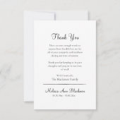 Carte De Remerciements Fleurs délicates à l'aquarelle Funérailles catholi (Dos)