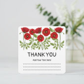 Carte De Remerciements Fleurs d'été joyeuses floraison de pavot (Debout devant)