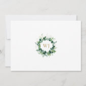 Carte De Remerciements Fleurs d'eucalyptus Monogramme Confirmation (Dos)