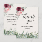 Carte De Remerciements Fleurs d'eucalyptus pour enterrement de vie de jeu (Devant / Derrière)