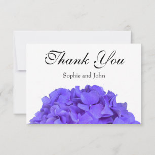 Carte De Remerciements Fleurs d'hortensia lavande lilas violet 