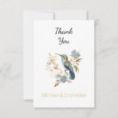 Carte De Remerciements Fleurs d'Hydrangea Colibri (Devant)