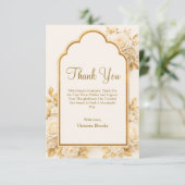 Carte De Remerciements Fleurs d'ivoire et de champagne (Debout devant)