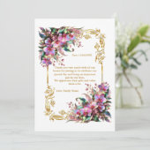 Carte De Remerciements Fleurs d'orchidées élégantes et vibrantes Mariage (Debout devant)