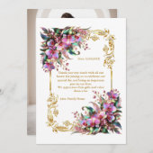 Carte De Remerciements Fleurs d'orchidées élégantes et vibrantes Mariage (Devant / Derrière)