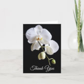 Carte De Remerciements Fleurs d'orchidées sur la Sympathie noire (Devant)