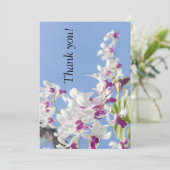 Carte De Remerciements Fleurs d'orchidées violettes et blanches (Debout devant)