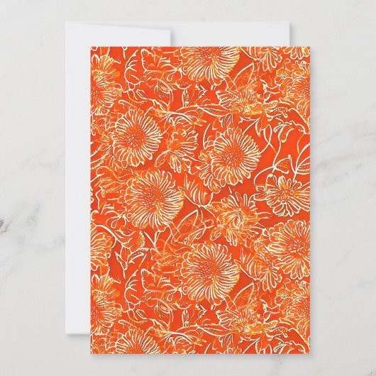 Carte De Remerciements Fleurs douces orange (Devant)