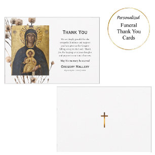 Carte De Remerciements Fleurs du désert Theotokos Icon funérailles orthod