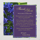 Carte De Remerciements Fleurs élégantes d'Agapanthus violet Deuil (Devant / Derrière)
