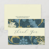 Carte De Remerciements Fleurs Élégantes Et Vignes (Devant / Derrière)