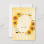 Carte De Remerciements Fleurs en nid d'abeille pour la douche de la marié (Dos)