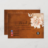 Carte De Remerciements Fleurs en terre cuite et Pampas Grass Business (Devant / Derrière)