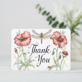 Carte De Remerciements Fleurs et ailes : Une aquarelle (Debout devant)