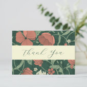 Carte De Remerciements Fleurs et vignes élégantes (Debout devant)