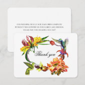 Carte De Remerciements Fleurs exotiques merci. mariage d'oiseau (Devant / Derrière)