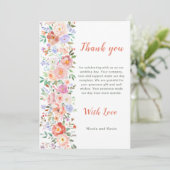 Carte De Remerciements Fleurs Florales de Printemps Mariage (Debout devant)