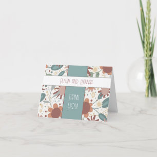 Carte De Remerciements Fleurs gaies Inspiriity Mariage Élégant